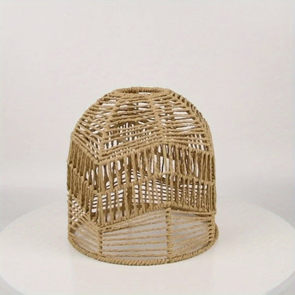 Handwoven Rope Pendant Shade with Natural Paper Design | Rustic Light Fixture for Soft Ambient Glow