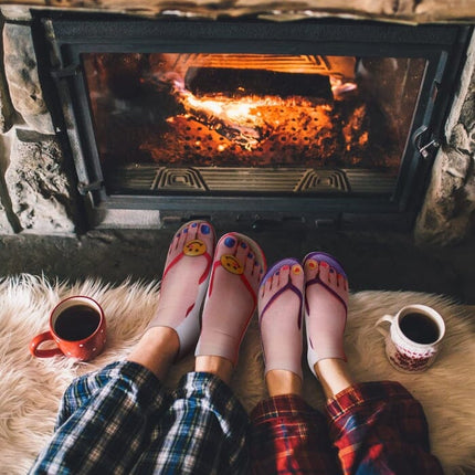 Comfortable Ankle Socks, Funny Socks with Painted Toenail and Flip Flop Print, Cute Socks in 6 Styles