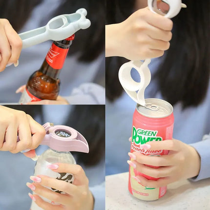 4 in 1 Kitchen Opener Tool, Jar, Can and Bottle Opener with Ergonomic Grip, 4 Colors, Easy Open for Stubborn Lids