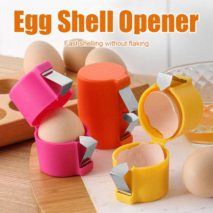 Egg Cracker Handheld, Egg Cracking Tool with Stainless Steel Press Plate for Raw and Hard Boiled Eggs, Kitchen Gadgets