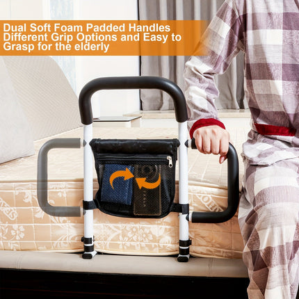 Bed Rail for Twin to King Size, Bed Safety Rail with Dual Grip Handles