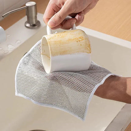 Non-Scratch Dishwashing Rags with Quick-Dry Fabric | Set of 10 for Effortless Cleaning