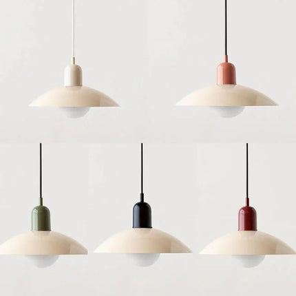 Bauhaus Pendant Light with Adjustable Height & Glossy Finish | Modern Colourful Ceiling Lamp for Dining Rooms and Kitchens