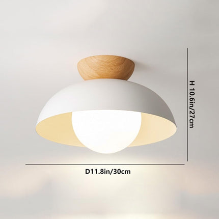 Nordic Dome Ceiling Light with Eco-Friendly Metal & Glass | Soft Diffused Illumination for Modern Spaces