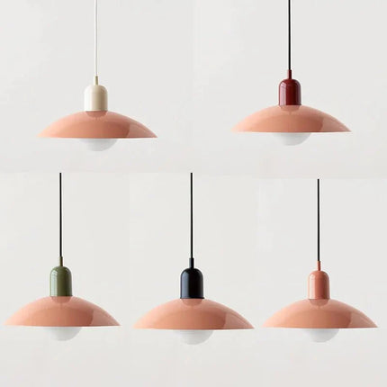 Bauhaus Pendant Light with Adjustable Height & Glossy Finish | Modern Colourful Ceiling Lamp for Dining Rooms and Kitchens