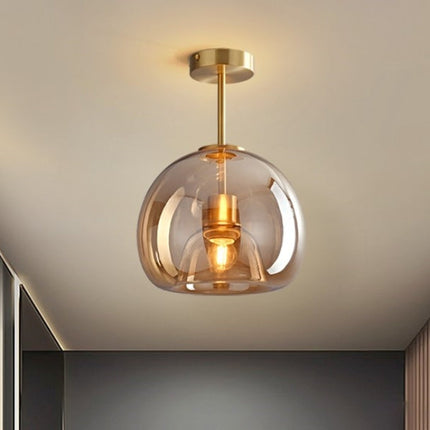 Vintage Bubble Glass Ceiling Light Pendant with Amber Shade | Retro Design for Elegant Home Ambience
