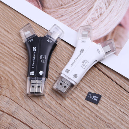 SD, MicroSD and TF Memory Card Reader with USB, USB C and Lightning Connectors, High Speed Adapter for iPhone, Android and Laptop, 3 Colors