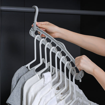 9 Hole Wardrobe Organizer Hangers, Space Saving Closet Hangers for Clothes and Outfits, Tidy Uniform Look, 4 Colors