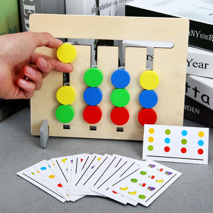 Toddler Pattern Puzzle - Color Matching Slide Board & Cards