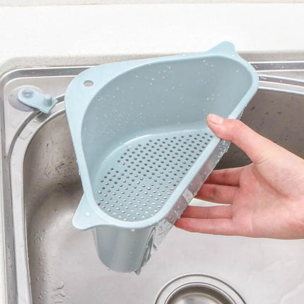 Sink Corner Drain Basket, Kitchen Sponge Holder and Produce Rinse Basket with Built In Drainage Holes