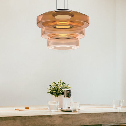 Bauhaus Glass Pendant Light with Adjustable Suspension | Warm LED Illumination for Modern Minimalist Interiors