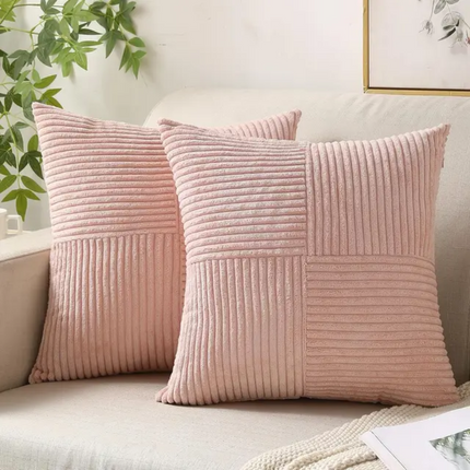 Throw Pillow Covers, Striped Corduroy Decorative Pillow Covers, Couch Cushion Covers for Living Room_09