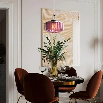 Retro Glass Pendant Light with Hand-Blown Design | Warm Ambient Lighting for Stylish Home Decor