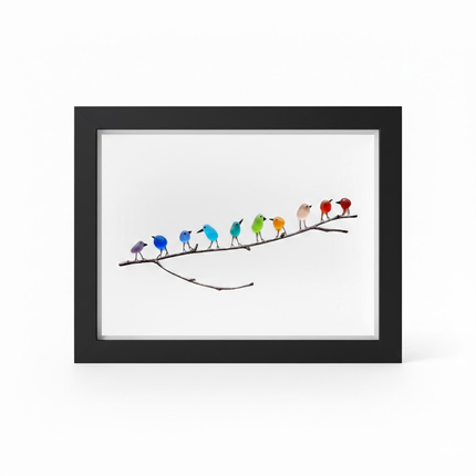 Wall Art for Bedroom, Sea Glass Art with Driftwood Bird Design, Coastal Wall Decor and Beach Decor for Living Room_10