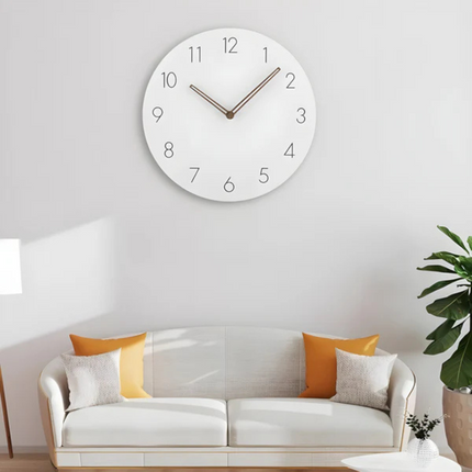 Minimalist Wall Clock with Silent Quartz Movement | Scandinavian Wood Design for Calm Home Décor
