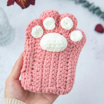Hand Knitted Cat Paw Gloves, Soft Thick Yarn Knit Winter Gloves, 6 Colors, for Cold Weather Days and Cat Lover Gifts