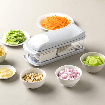 Vegetable Chopper with 4 Blades, Dicer, Julienne and Ribbon Spiralizer Set, BPA Free with Soft Grip TPU Handle