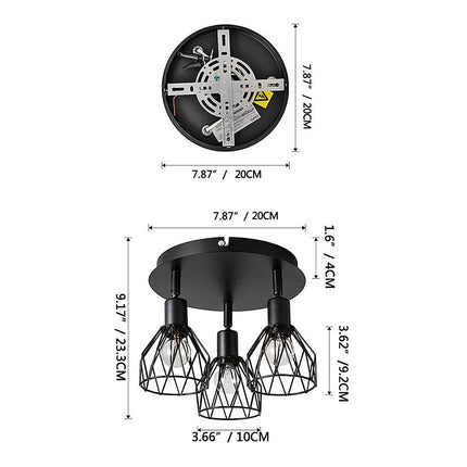 Adjustable Black Spotlight Ceiling Light with Industrial Design | Versatile Illumination for Kitchens and Living Areas