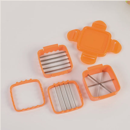 Handheld Vegetable Chopper, Manual Press Onion Dicer and Cucumber Slicer for Stir Fries, Soups and Salads
