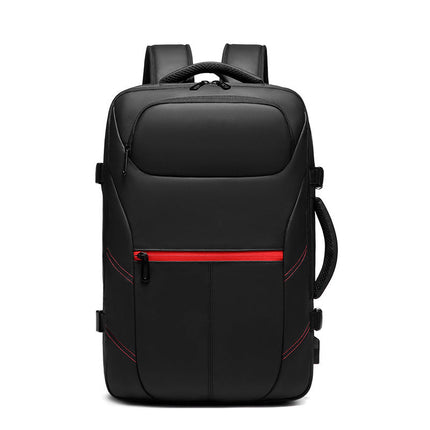 Expandable Travel Backpack with 4.3 Inch Expansion and USB Charging Port, Padded Laptop Bag for Work and Trips