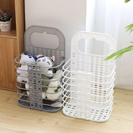 Foldable Laundry Basket, Wall Mounted Breathable Hamper that Folds Flat for Bathroom, Laundry Room and Closet Doors