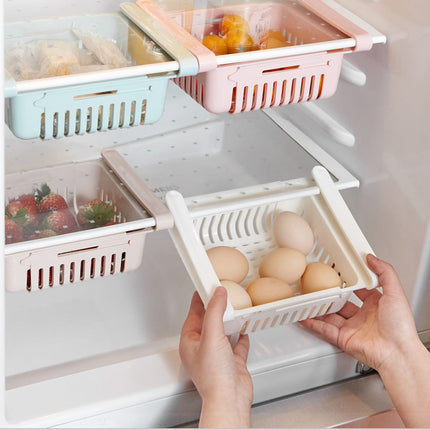Refrigerator Storage Rack with Adjustable Shelves | Space-Saving Organizer for Efficient Food Storage