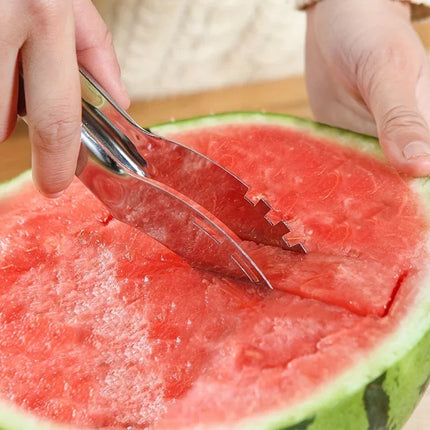 Stainless Steel Watermelon Slicer with Easy Grip Handle | Effortless Fruit Serving Tool