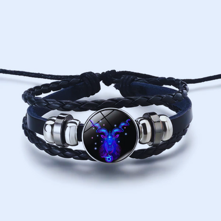 Zodiac Bracelets, Leather Bracelet with Suede and Wax Cord – image 4