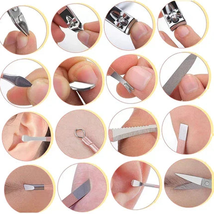 Manicure and Pedicure Set with Precision Blade Nail Clippers and Compact Case, Nail Grooming Kit in 5 Colors