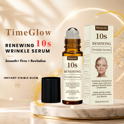 Hyaluronic Acid Serum, Anti Wrinkle Serum with Collagen and Caffeine, Hydrating Face Serum with Cooling Roller Tip