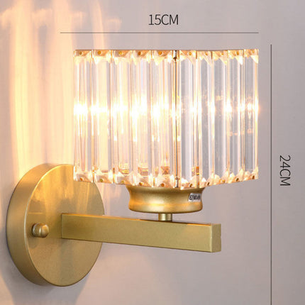 Crystal Wall Light Sconce with Luxe Crystal Detailing | Modern Iron Fixture for Elegant Ambiance