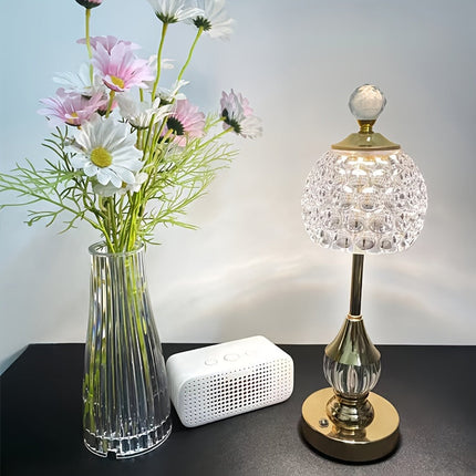 Crystal Touch Table Lamp with Adjustable Brightness | Rechargeable LED Light for Modern Elegance and Ambience