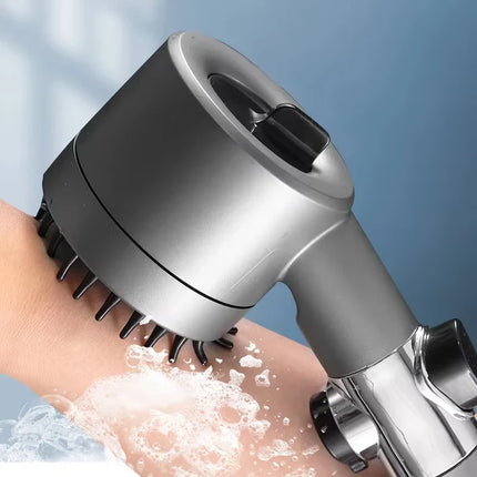 High-Pressure 3-Mode Shower Head with Massage Bristles | Water-Saving Design for Luxurious Spa Experience