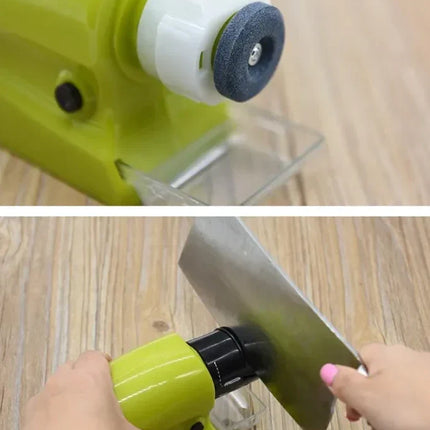 Cordless Electric Knife Sharpener, Battery Powered 5 Second Sharpening with Fine Polishing Stage for Kitchen Knives