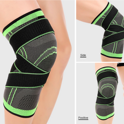 Sports Knee Pads with Adhesive Tape, Breathable Double Beam Meniscus Support, Sizes S to XXXL