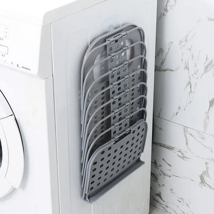 Foldable Laundry Basket, Wall Mounted Breathable Hamper that Folds Flat for Bathroom, Laundry Room and Closet Doors