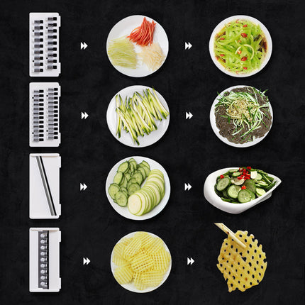 Vegetable Cutter 4-in-1 with Ergonomic Handle, Handheld Kitchen Cutting Tool for Quick Meal Prep, 3 Colors