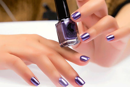 Mirror Nail Polish with Chrome Metallic Finish, High Gloss Reflective Manicure Lacquer in 4 Shades