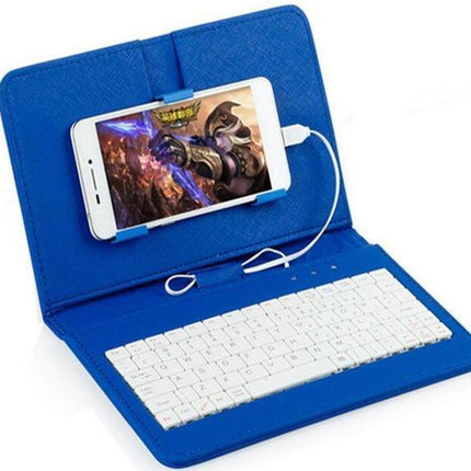 Foldable Keyboard Case Stand for Phones and Tablets, Folding Typing Case with Stand for Travel and Video Meetings