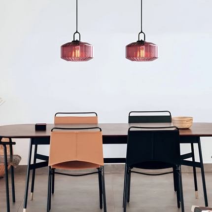 Retro Glass Pendant Light with Hand-Blown Design | Warm Ambient Lighting for Stylish Home Decor