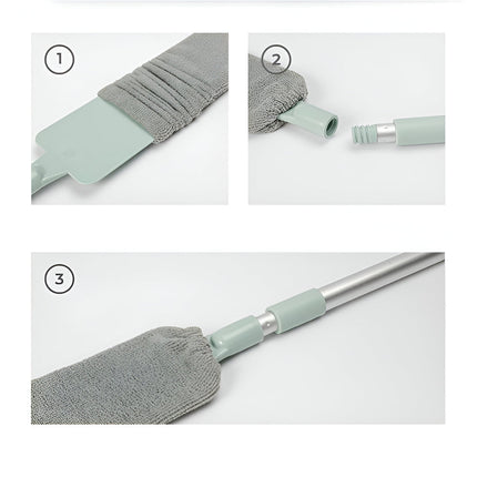Retractable Gap Cleaning Mop with Microfiber Flat Head | Flexible Design for Hard-to-Reach Spaces