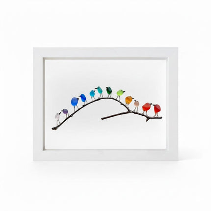 Wall Art for Bedroom, Sea Glass Art with Driftwood Bird Design, Coastal Wall Decor and Beach Decor for Living Room_08