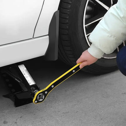 Car Jack Ratchet Wrench for Tire Changes, Cross or Hexagonal Head, Labour Saving Crank for Roadside Emergencies