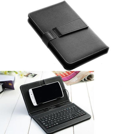 Foldable Keyboard Case Stand for Phones and Tablets, Folding Typing Case with Stand for Travel and Video Meetings