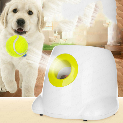 Automatic Dog Ball Launcher, Adjustable 10 20 30 ft Launch Distance, 3 Mini Tennis Balls Included, Fetch Toy for Dogs