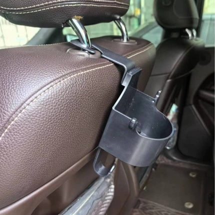 Car Backseat Organizer 3-in-1 with Cup Holder, Phone Mount and Bag Hook, Headrest Storage for Road Trips