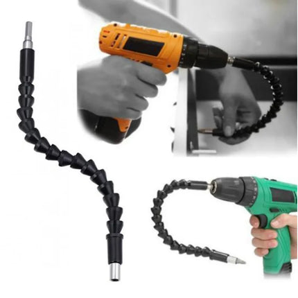 Drill Bit Extension Attachment with 360 Degree Rotation and Screwdriver Bit Set, Flexible Shaft for Cabinet Backs and Tight Spaces