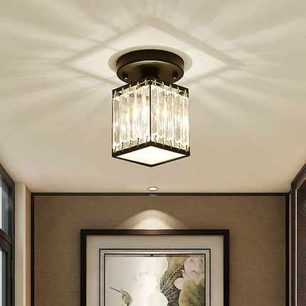 Crystal Semi-Flush Ceiling Light with Premium Design | Elegant Illumination for Entryways and Hallways