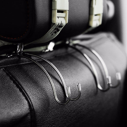 Car Headrest Hooks for Handbags, Coats and Shopping Bags, Backseat Hangers That Free Up Seat Space and Legroom