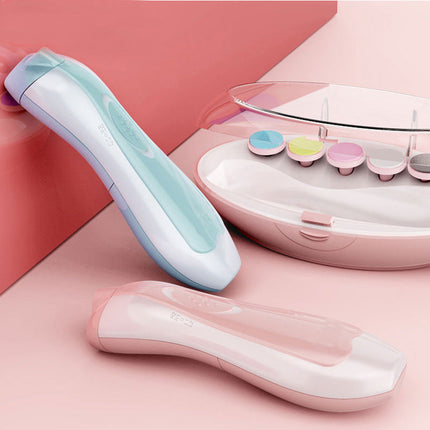 Electric Baby Nail Trimmer and Polisher Set, Whisper-Quiet Motor, Interchangeable Heads for Newborns, Toddlers and Adults